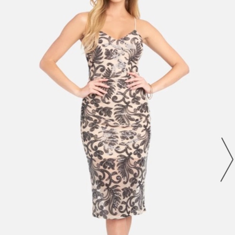 NWT bebe Sparkle Sequined Midi Dress